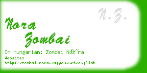 nora zombai business card